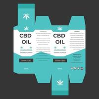 plantilla de diseño de caja cbd para diseño de etiqueta cbd, diseño de empaque de producto vector