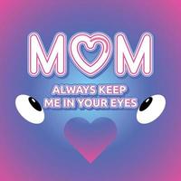 3D Effect Text for Happy Mother's Day Design, Valentines Day Caring mother vector