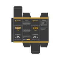 plantilla de diseño de caja cbd para diseño de etiqueta cbd, diseño de empaque de producto vector