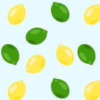 Vector pattern lemons and limes. Fruit pattern for wallpaper, won, textile, wrapping paper.