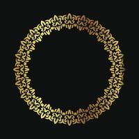 Decorative line art frame for design template. Elegant vector element Eastern style, place for text. Golden outline floral border. Lace illustration for invitations and greeting cards.
