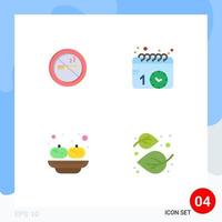 Pictogram Set of 4 Simple Flat Icons of nosmoking party hotel schedule sandesh Editable Vector Design Elements