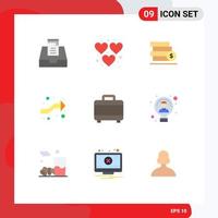 Set of 9 Vector Flat Colors on Grid for planning bag stack right intersect Editable Vector Design Elements