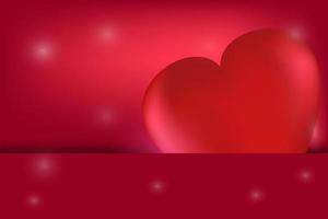 gran corazón rojo en un sobre rojo con espacio de copia. concepto para el día de san valentín, cumpleaños, día de la madre, día de la mujer. fondo universal de vacaciones. imagen vectorial vector