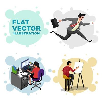 Flat vector illustration daily activities
