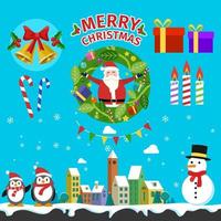 Merry christmas element vector illustrations