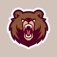 diseño de logotipo de mascota de cabeza de oso vector