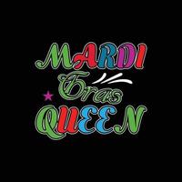 MARDI GRAS QUEEN T-SHIRT DESIGN vector