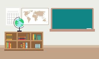 Classroom interior, empty school classroom. School Education background vector