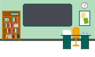 Classroom interior, empty school classroom. School Education background vector