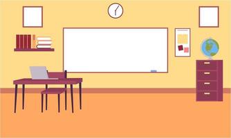 Classroom interior, empty school classroom. School Education background vector