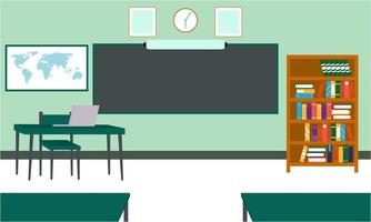 Classroom interior, empty school classroom. School Education background vector