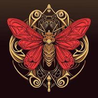 Hand Drawn insect butterfly logo Illustration vector