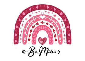 Be mine cute rainbow design illustration on white background vector