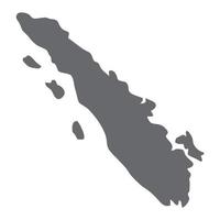 Map of Sumatra, a province of Indonesia. Simple flat gray icon on white background. Suitable for Indonesia map design vector