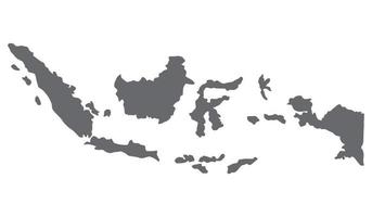 mapa de indonesia. de sabang a merauke. simple icono gris plano sobre fondo blanco. silueta de ilustración de país de indonesia aislada sobre fondo blanco. vector