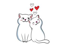 Cute loving cats animal design vector special sketch illustration