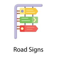 Trendy Road Signs vector