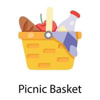 cesta de picnic de moda vector