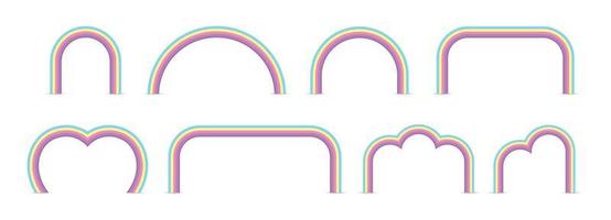 sweet pastel rainbow archway illustration vector collection