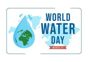 World Water Day on 5 March Illustration with Waterdrop from Earth for Web Banner or Landing Page in Flat Cartoon Hand Drawn Templates Illustration vector