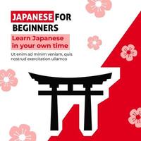 japonés para principiantes, aprende el idioma por tu cuenta vector