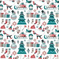 New year celebration, christmas seamless pattern vector