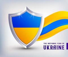 diseño de vector de bandera de escudo de metal de ucrania. plantilla de diseño de escudo de bandera de ucrania. diseño de la bandera nacional del día independiente de ucrania.