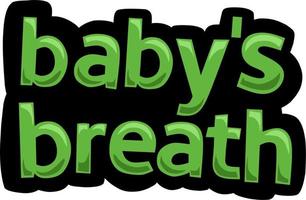 White screen animation video written BABY'S BREATH vector