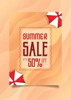 Summer Sales with a Beach Sand Template are Suitable for Those of you Who Want a Beach Sand-Themed Template. vector