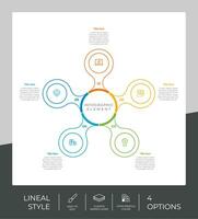 Line option square infographic with paper effect concept for finance corporate. Option infographic can be used for presentation, brochure and marketing. vector