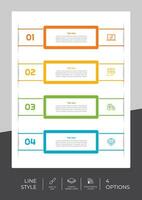 El diseño de vectores infográficos con 4 opciones se puede utilizar para el flujo de trabajo, la presentación y el propósito comercial.