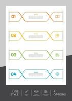 El diseño de vectores infográficos con 4 opciones se puede utilizar para el flujo de trabajo, la presentación y el propósito comercial.