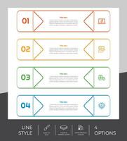 Workflow infographic vector design with 4 steps and line design. Step infographic can be used for presentation, annual report, business purpose.