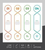 El diseño de vectores infográficos con 4 opciones se puede utilizar para el flujo de trabajo, la presentación y el propósito comercial.