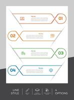 El diseño de vectores infográficos con 4 opciones se puede utilizar para el flujo de trabajo, la presentación y el propósito comercial.