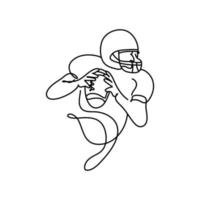 super bowl dibujo continuo arte lineal minimalista. blanco aislado. adecuado para almohadas, arte mural, camisetas, etc. ilustración vectorial vector