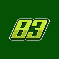 Racing number 83 logo design vector