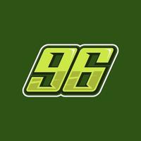 Racing number 96 logo design vector