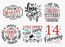 Vintage Valentine Typography design For Print and Cut Vector EPS