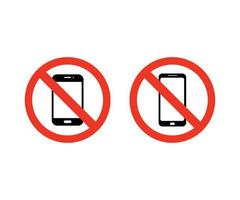 No phone sign. Phone not allowed sign. Mobile stop symbol vector