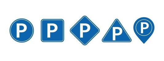 Parking sign vector over white background