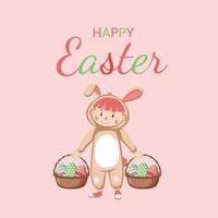 abbit with basket and eggs character Easter new free Vector