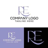 Initial Letter RE Logo Design Monogram Creative Modern Sign Symbol Icon vector