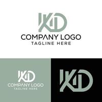 letra inicial kd diseño de logotipo monograma creativo moderno signo símbolo icono vector