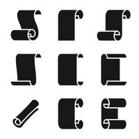 scrolls and papers icons vector