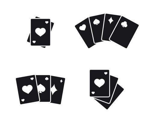 Game cards icons black on a white background