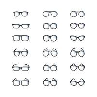 conjunto de iconos de gafas negras sobre fondo blanco vector