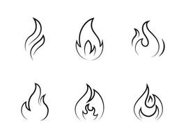 iconos de llamas de fuego vector