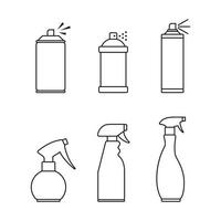 Spray icons. black, outline icons set on a white background vector